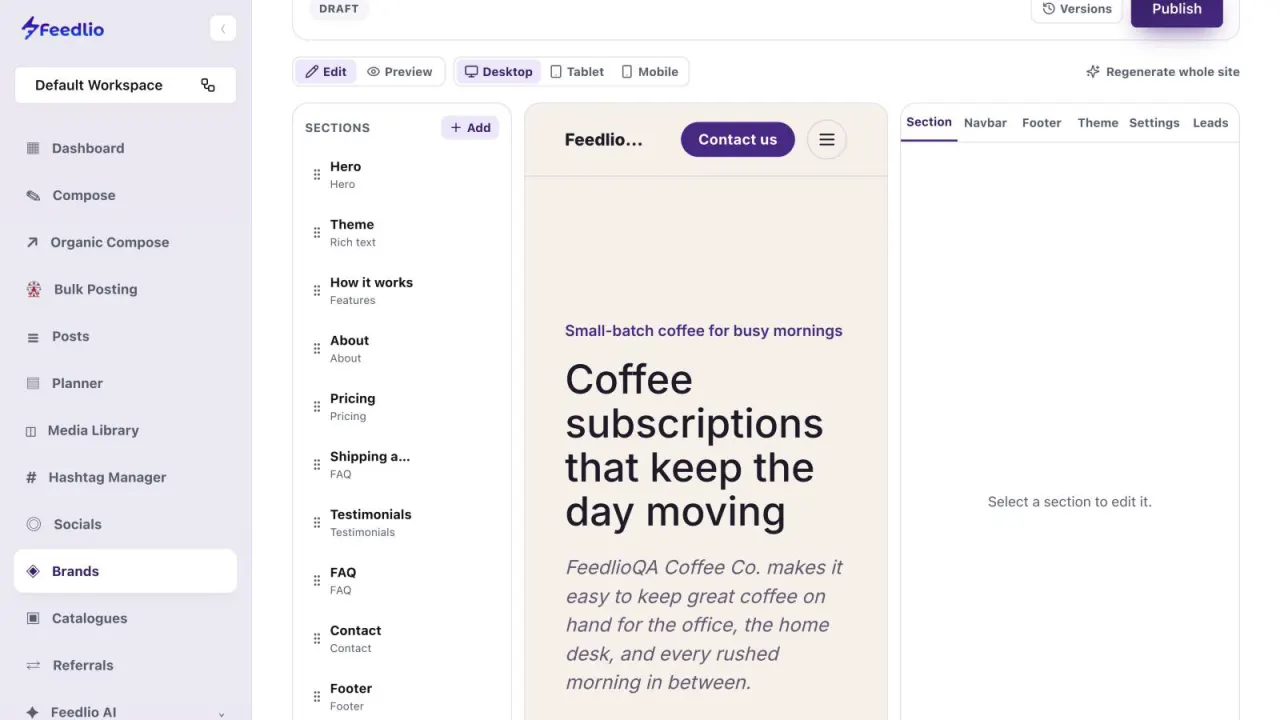 Screenshot: Your AI website