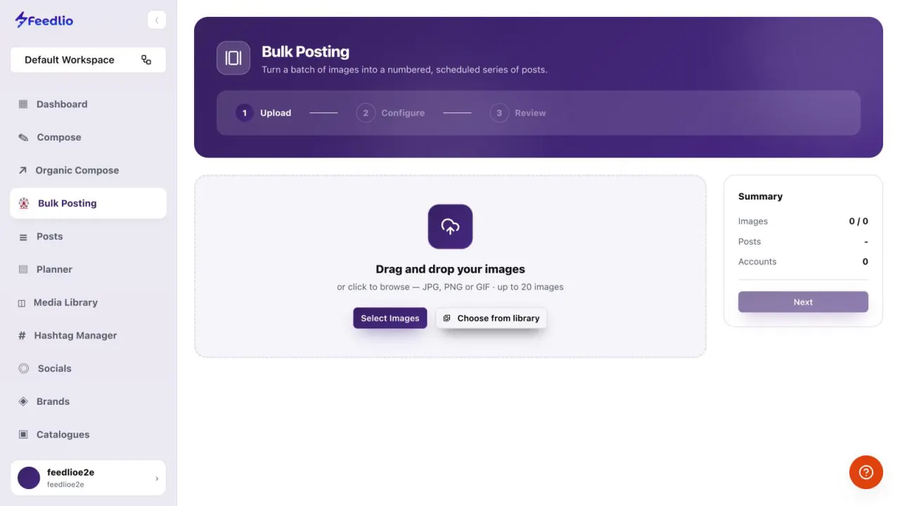 Screenshot: Three simple steps