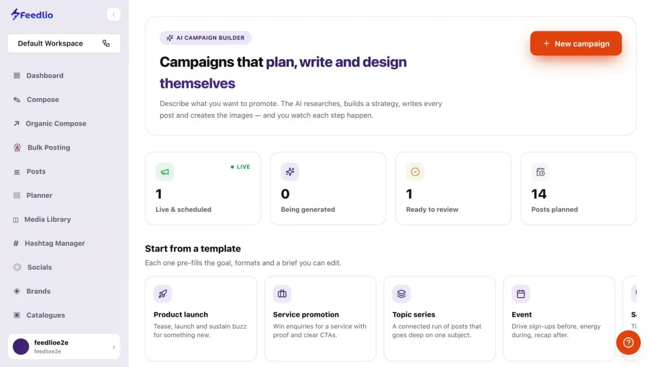 Screenshot: Start a campaign