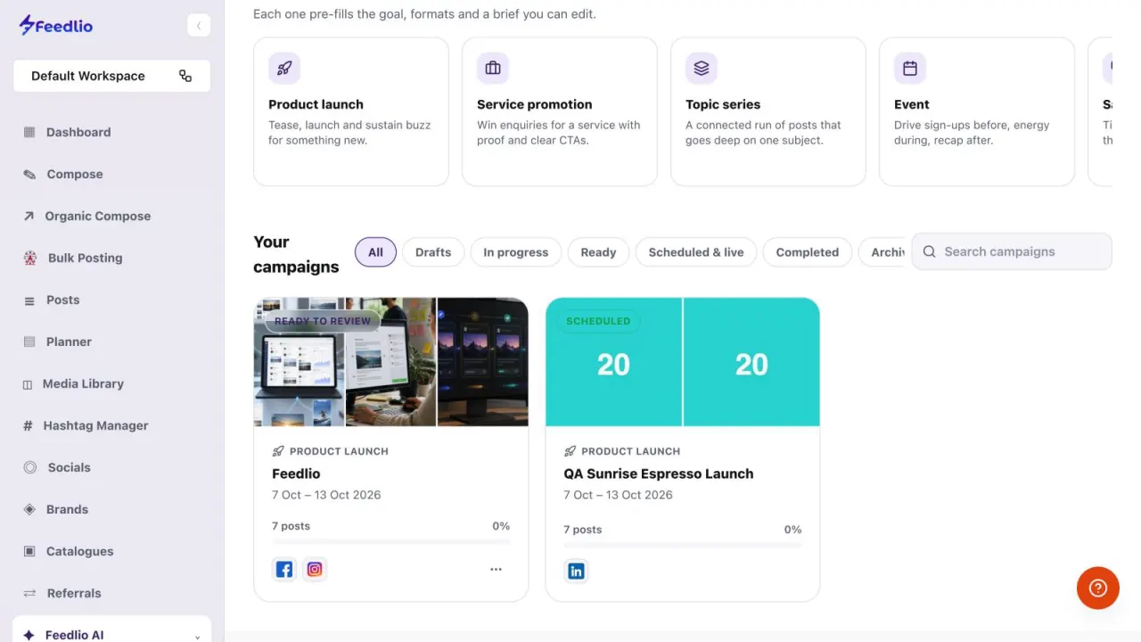 Screenshot: Use a template