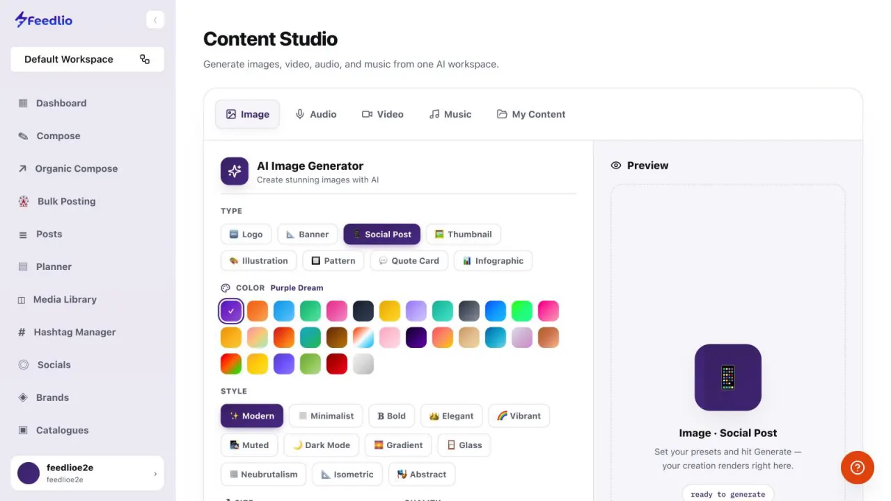 Screenshot: Open the Studio