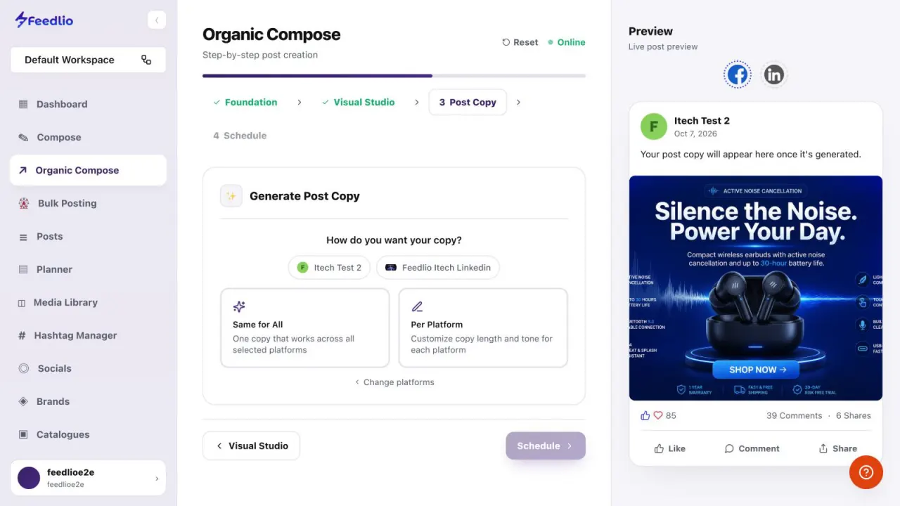 Screenshot: Choose your copy style