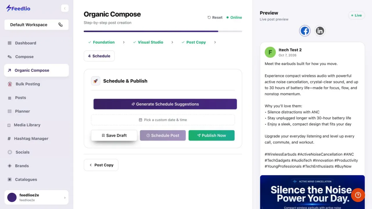 Screenshot: Schedule or publish