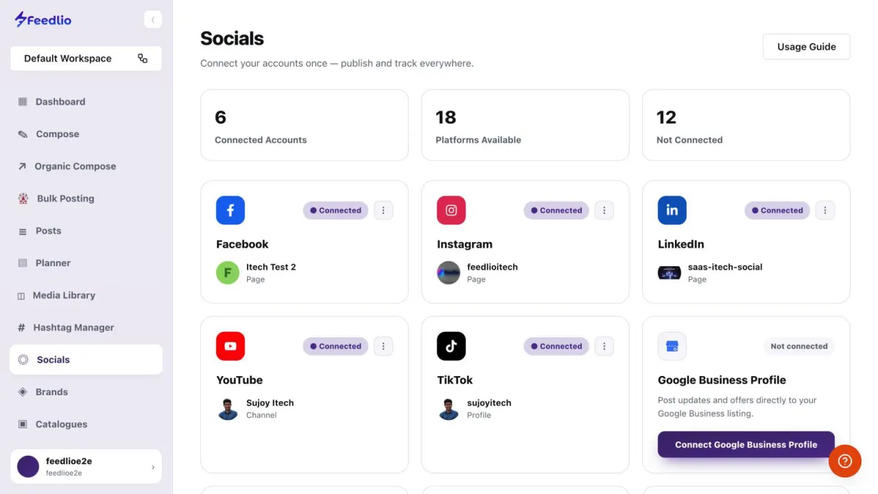 Screenshot: Open Socials